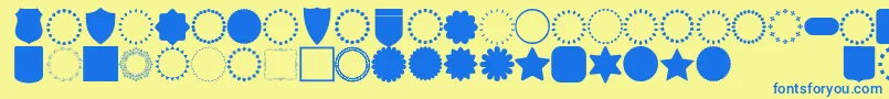 Police font frames – polices bleues sur fond jaune