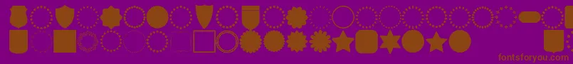 Police font frames – polices brunes sur fond violet
