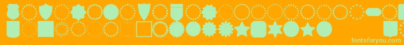 font frames-fontti – vihreät fontit oranssilla taustalla