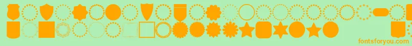 Police font frames – polices orange sur fond vert