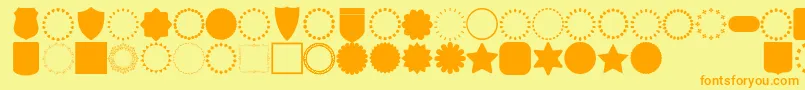 Police font frames – polices orange sur fond jaune