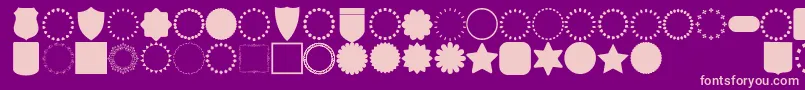 font frames-fontti – vaaleanpunaiset fontit violetilla taustalla
