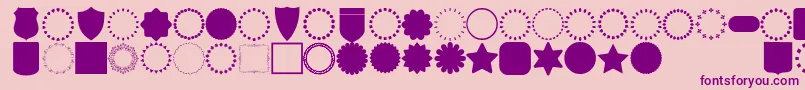 font frames-fontti – violetit fontit vaaleanpunaisella taustalla