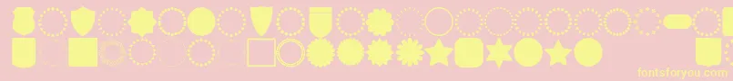 Fonte font frames – fontes amarelas em um fundo rosa