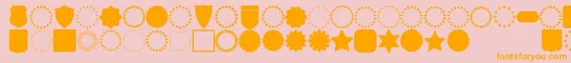 font frames-Schriftart – Orangefarbene Schriften auf rosa Hintergrund