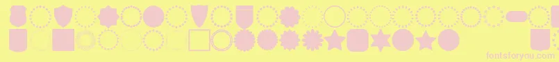 Fonte font frames – fontes rosa em um fundo amarelo