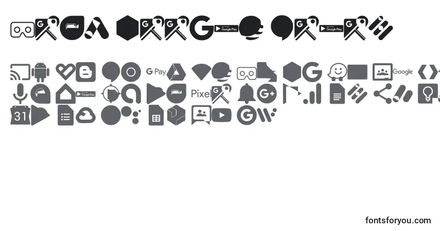 A fonte Font Google Color – alfabeto, números, caracteres especiais