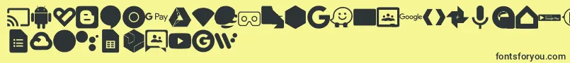 Font Google Color-Schriftart – Schwarze Schriften auf gelbem Hintergrund