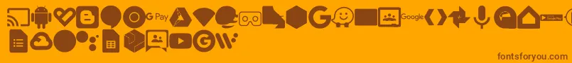 Font Google Color-Schriftart – Braune Schriften auf orangefarbenem Hintergrund