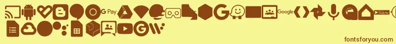 Fonte Font Google Color – fontes marrons em um fundo amarelo