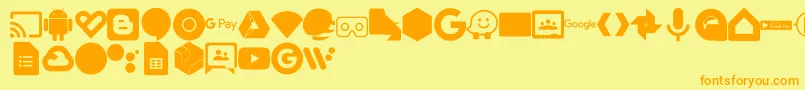 Fonte Font Google Color – fontes laranjas em um fundo amarelo