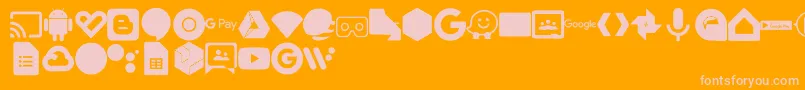 Font Google Color Font – Pink Fonts on Orange Background