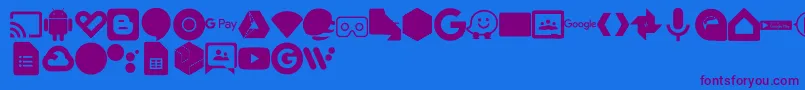 Font Google Color Font – Purple Fonts on Blue Background