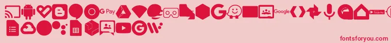 Font Google Color Font – Red Fonts on Pink Background