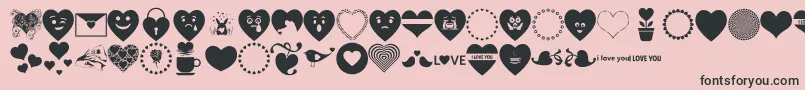 Font Hearts Love Font – Black Fonts on Pink Background