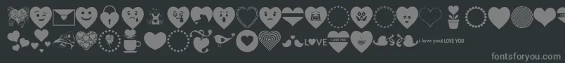 fuente Font Hearts Love – Fuentes Grises Sobre Fondo Negro