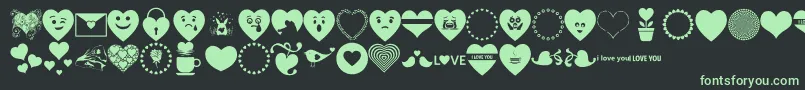 fuente Font Hearts Love – Fuentes Verdes Sobre Fondo Negro