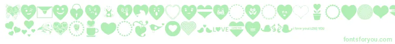 Font Hearts Love Font – Green Fonts on White Background