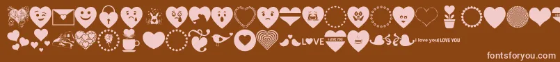 Font Hearts Love Font – Pink Fonts on Brown Background