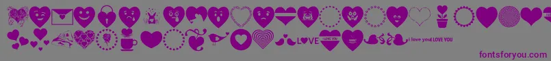 Font Hearts Love Font – Purple Fonts on Gray Background