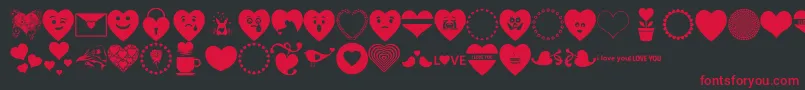 fuente Font Hearts Love – Fuentes Rojas Sobre Fondo Negro