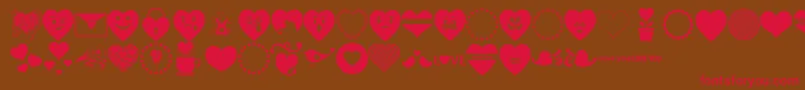 Font Hearts Love Font – Red Fonts on Brown Background