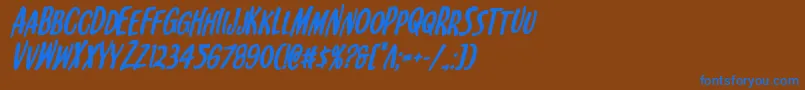 Kennebunkportboldital Font – Blue Fonts on Brown Background