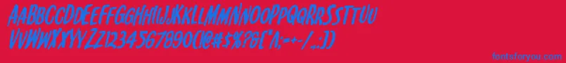 Kennebunkportboldital Font – Blue Fonts on Red Background