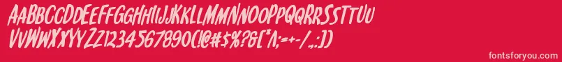 Kennebunkportboldital Font – Pink Fonts on Red Background