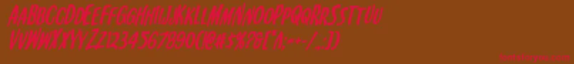 Kennebunkportboldital Font – Red Fonts on Brown Background