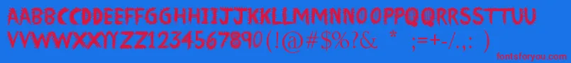 Font Insane Font – Red Fonts on Blue Background