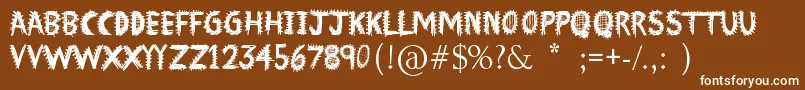 Font Insane-fontti – valkoiset fontit ruskealla taustalla