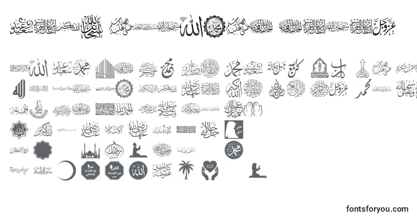 A fonte Font islamic color – alfabeto, números, caracteres especiais