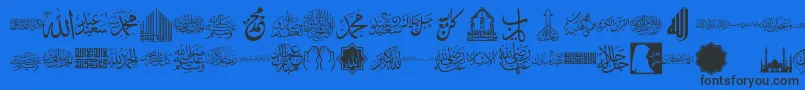 Fonte font islamic color – fontes pretas em um fundo azul