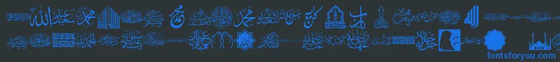 font islamic color-Schriftart – Blaue Schriften auf schwarzem Hintergrund