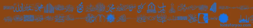 font islamic color-Schriftart – Blaue Schriften auf braunem Hintergrund