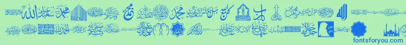 Шрифт font islamic color – синие шрифты на зелёном фоне