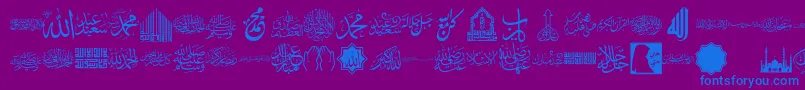 font islamic color Font – Blue Fonts on Purple Background