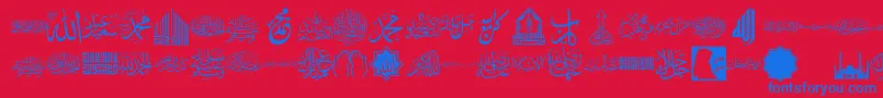 font islamic color Font – Blue Fonts on Red Background