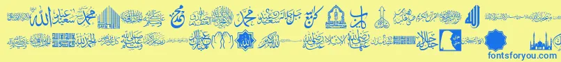 font islamic color Font – Blue Fonts on Yellow Background