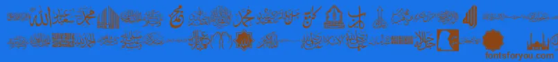 Шрифт font islamic color – коричневые шрифты на синем фоне