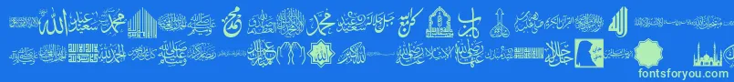 font islamic color Font – Green Fonts on Blue Background