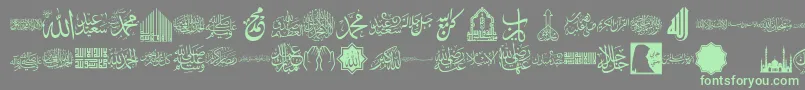 font islamic color Font – Green Fonts on Gray Background