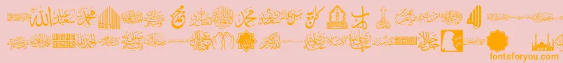 font islamic color Font – Orange Fonts on Pink Background