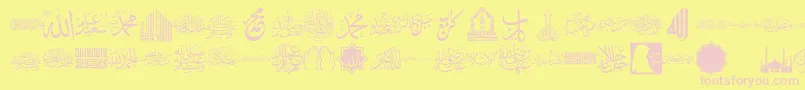 Lisätietoja font islamic color-fontista font islamic color-fontti – vaaleanpunaiset fontit keltaisella taustalla