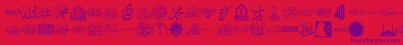 font islamic color Font – Purple Fonts on Red Background