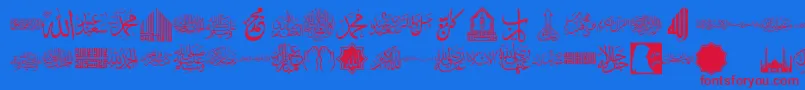 font islamic color-Schriftart – Rote Schriften auf blauem Hintergrund