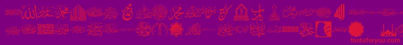 font islamic color Font – Red Fonts on Purple Background