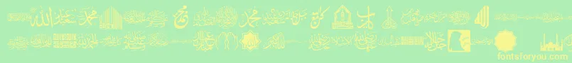 font islamic color Font – Yellow Fonts on Green Background