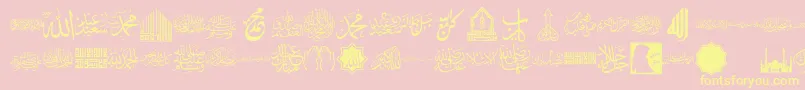 font islamic color Font – Yellow Fonts on Pink Background